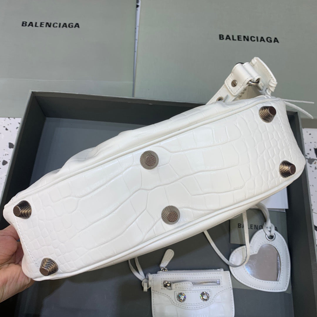 BLN-Ciaga Le Cagole XS Shoulder Bag In White, For Women,  Bags 13in/33LO 700940210BK9104