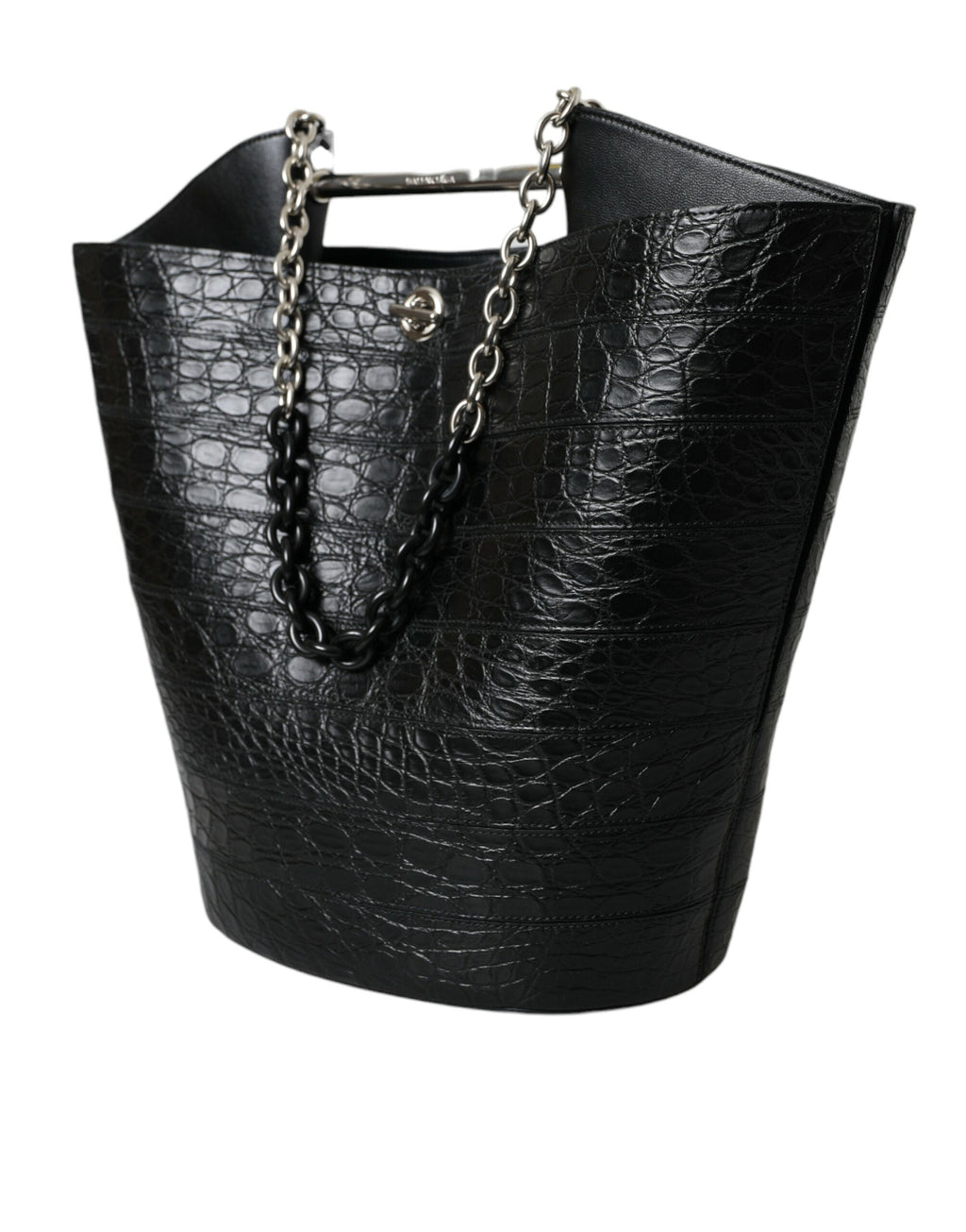 Blnciaga Elegant  Crocodile Leather Maxi Bucket Women's Bag