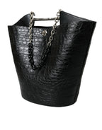Blnciaga Elegant  Crocodile Leather Maxi Bucket Women's Bag