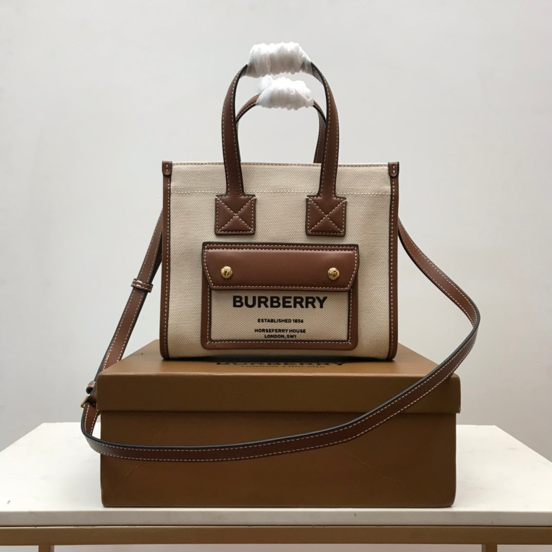 B-Berry - BB  Mini Two-tone Canvas And Freya Tote For Women, Bags 9.1in/23LO 80441431
