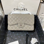 CHL - Large Classic Handbag SilLusso Official - Hardware Grey For Women Handbags, Shoulder Bags 11.8in/30LO