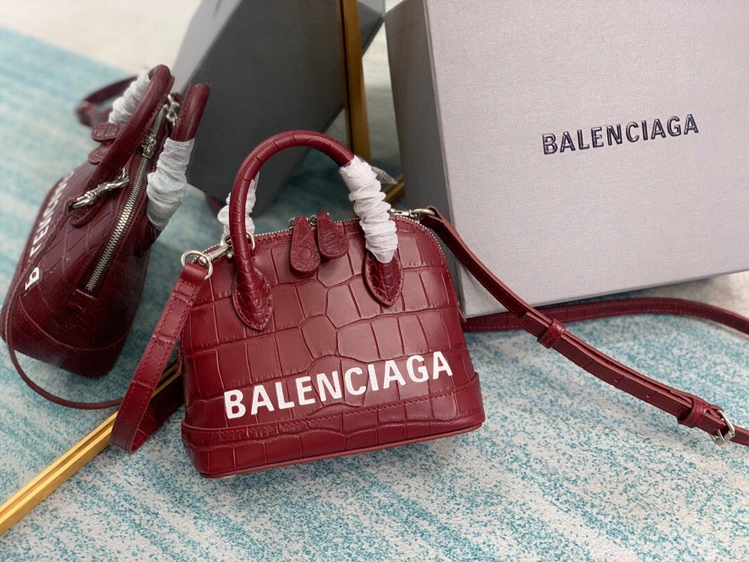 BLN-Ciaga Ville Mini Handbag In Dark Red, For Women,  Bags 4.7in/12LO