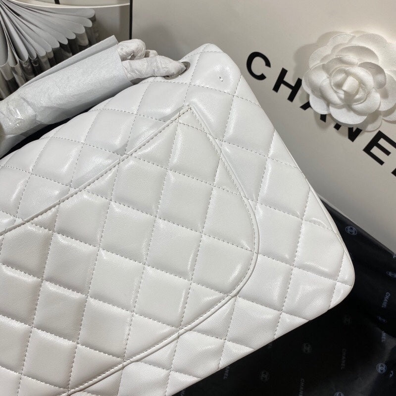 CHL - Large Classic Handbag SilLusso Official - Hardware White For Women Handbags, Shoulder Bags 11.8in/30LO