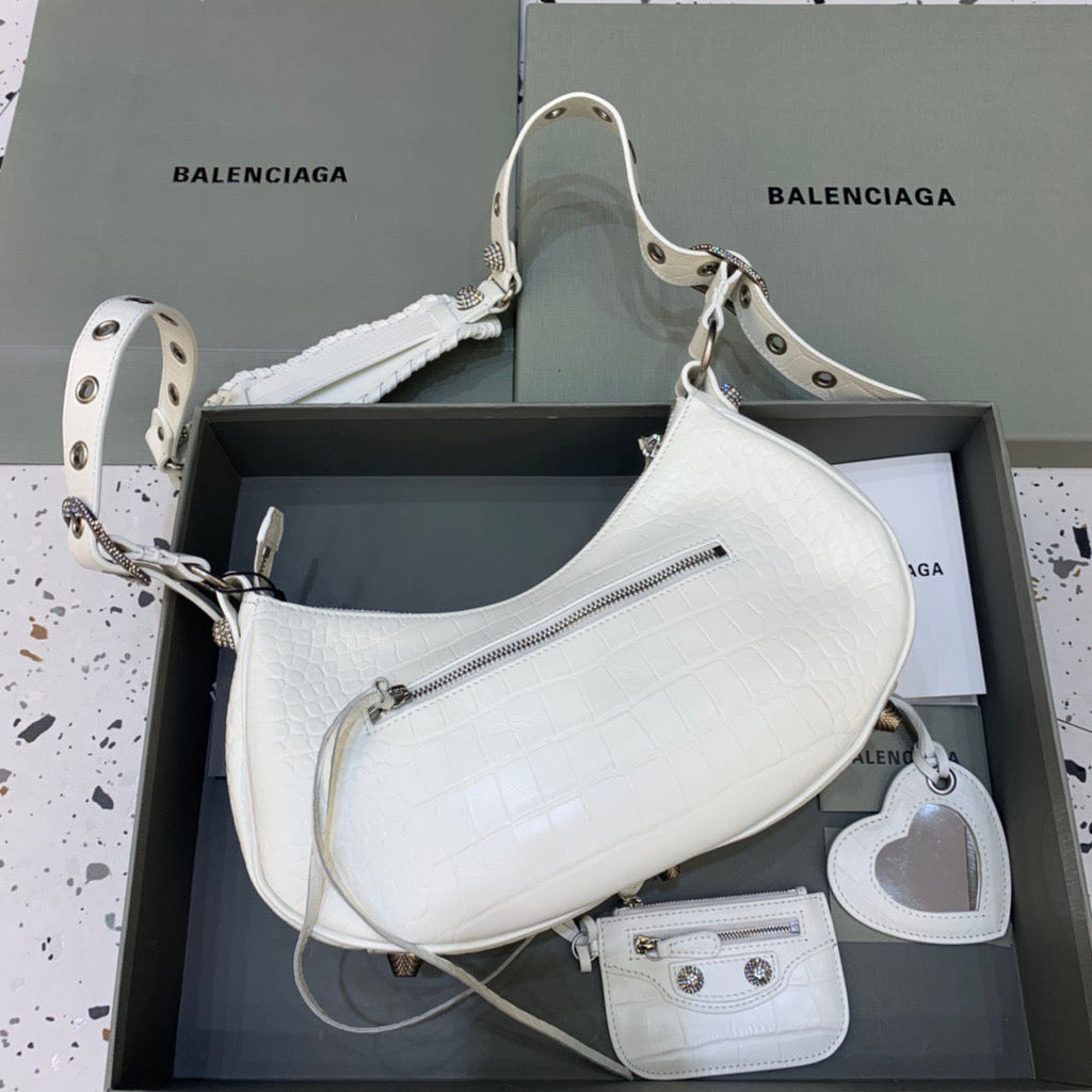 BLN-Ciaga Le Cagole XS Shoulder Bag In White, For Women,  Bags 13in/33LO 700940210BK9104