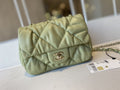 CHL - Small Flap Bag Gold Hardware Green For Women Handbags, Shoulder Bags 7.5in/19LO AS2232