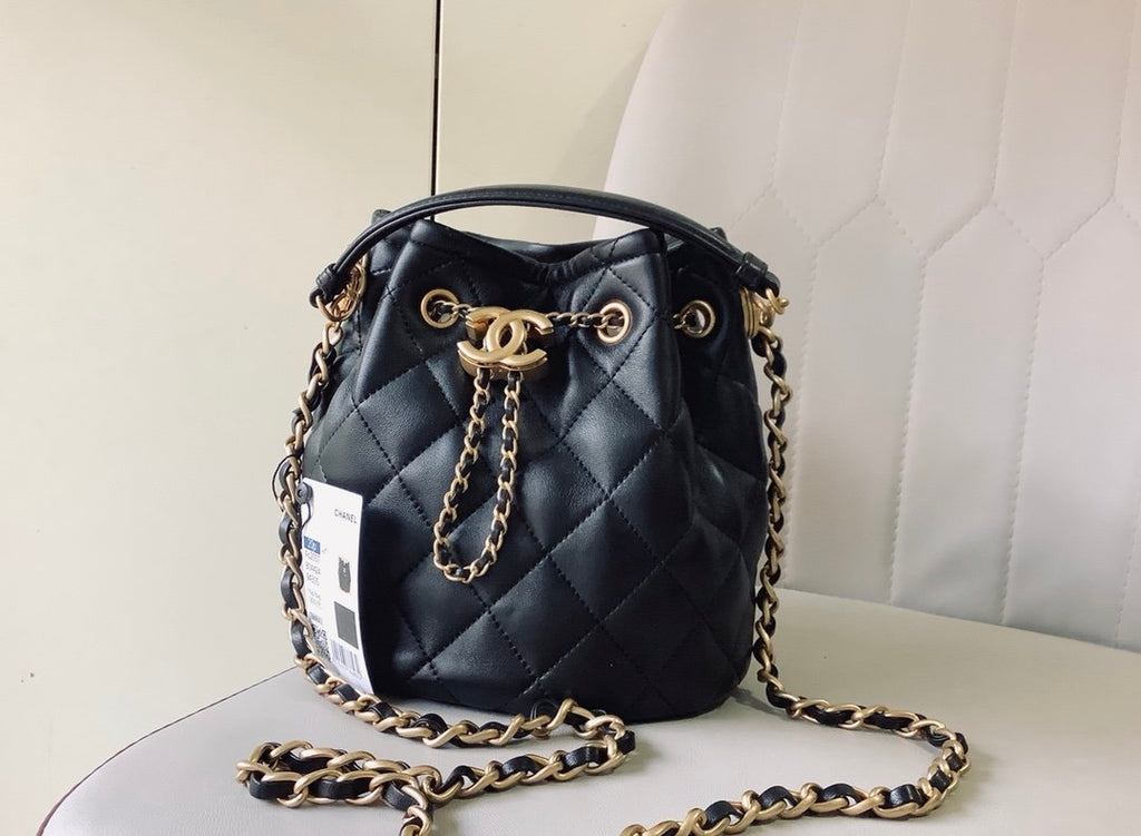 CHL -  Classic Bucket Bag Gold Toned Hardware Black For Women 7.8in/20LO