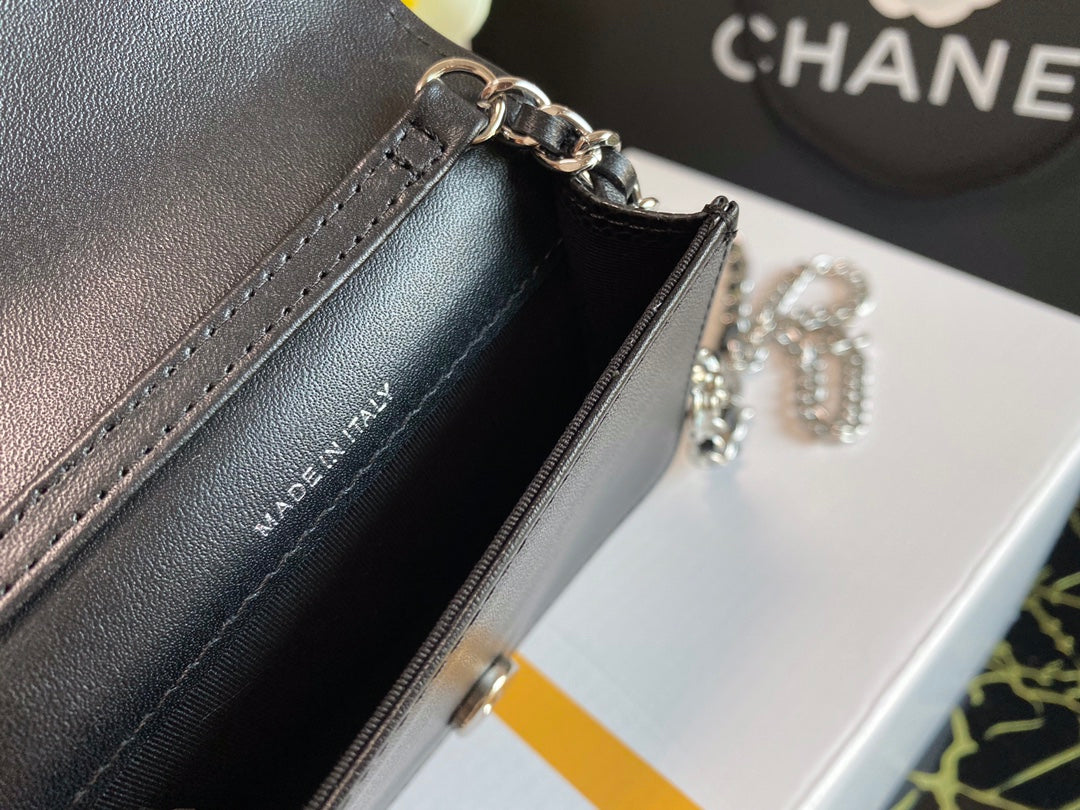 CHL - Woc Camellia Black Bag For Women 12LO/4.5in
