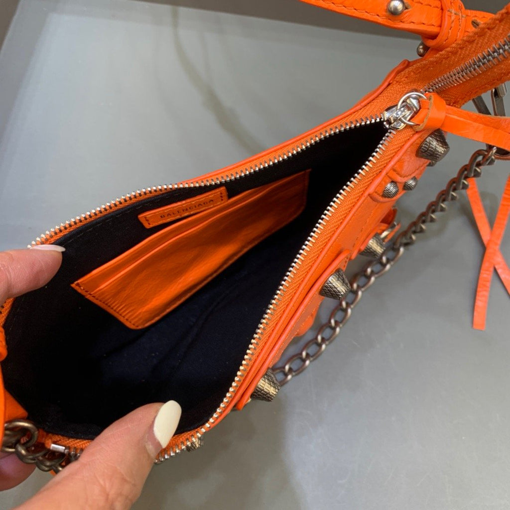 BLN-Ciaga Le Cagole Mini Bag With Chain In Orange, For Women,  Bags 8.2in/21LO
