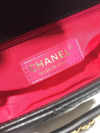 CHL - Front Logo Small Flap Bag Gold Hardware Black For Women Handbags, Shoulder Bags 8.2in/21LOAS1490