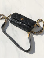 CHL - Small Flap Bags Gold Hardware Black For Women Handbags, Shoulder Bags 7.5in/19.2LO