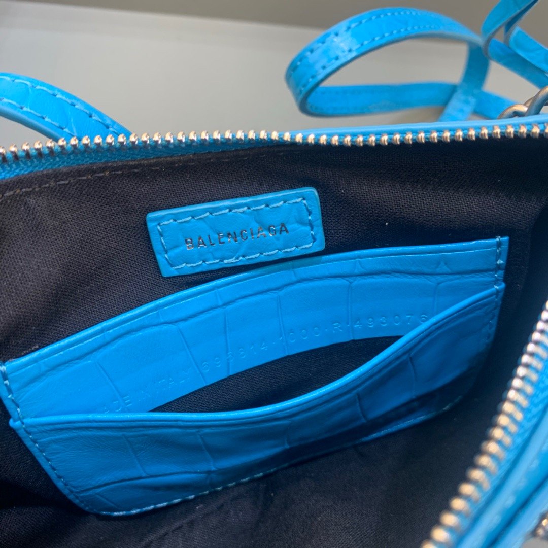 BLN-Ciaga Le Cagole Mini Bag With Chain Blue, For Women,  Bags 8.2in/21LO 69581423EJY4624