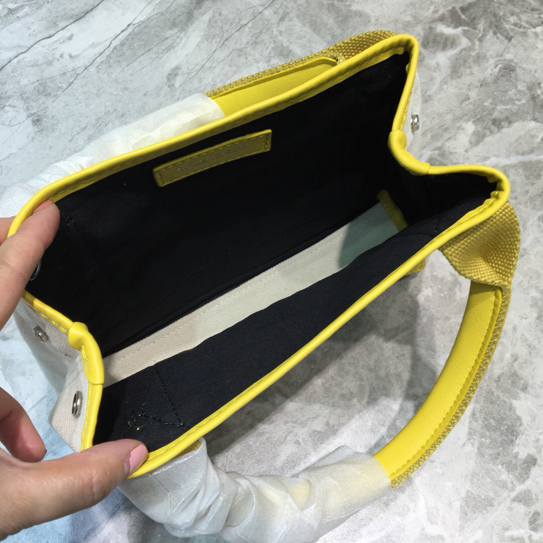 BLN-Ciaga Navy XS Tote Bag In Yellow, For Women,  Bags 12.6in/32LO