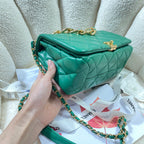 CHL - Large Flap Bag Gold Hardware Green For Women Handbags, Shoulder Bags 9.1in/23LO AS3367