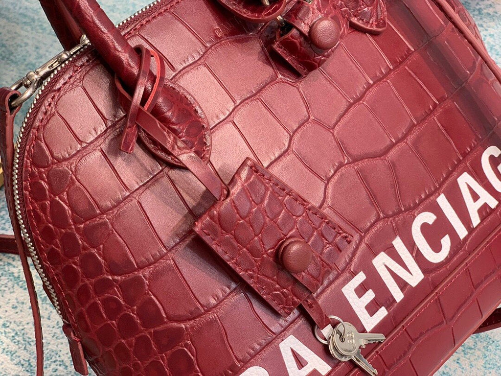 BLN-Ciaga Ville XXS Handbag In Dark Red, For Women,  Bags 8.6in/22LO