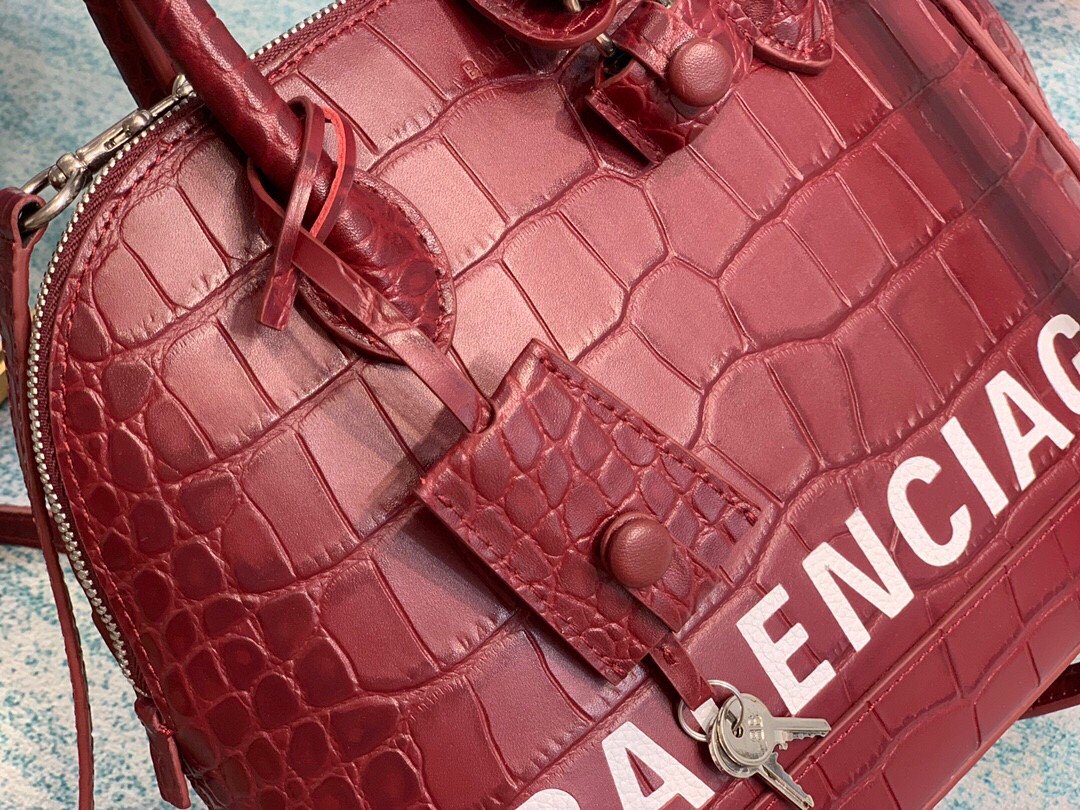 BLN-Ciaga Ville XXS Handbag In Dark Red, For Women,  Bags 8.6in/22LO