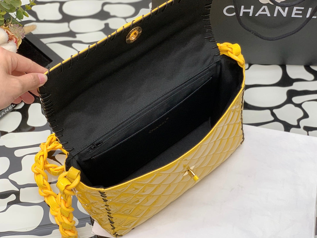 CHL - Vinyl Classic Yellow Shoulder bag For Women 29LO/11.5in