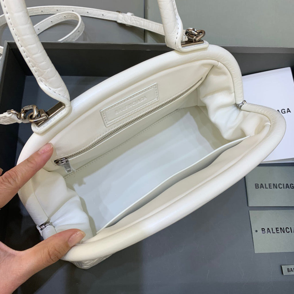 BLN-Ciaga Small Editor  Bag In White, For Women,  Bags 13in/33LO