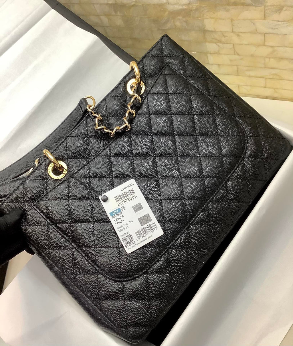 CHL -  Classic Tote Bag Gold Toned Hardware Black For Women 13.3in/34LO