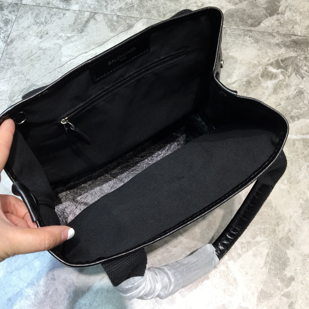 BLN-Ciaga Navy Small Cabas Tote Bag In Black, For Women,  Bags 18.5in/47LO