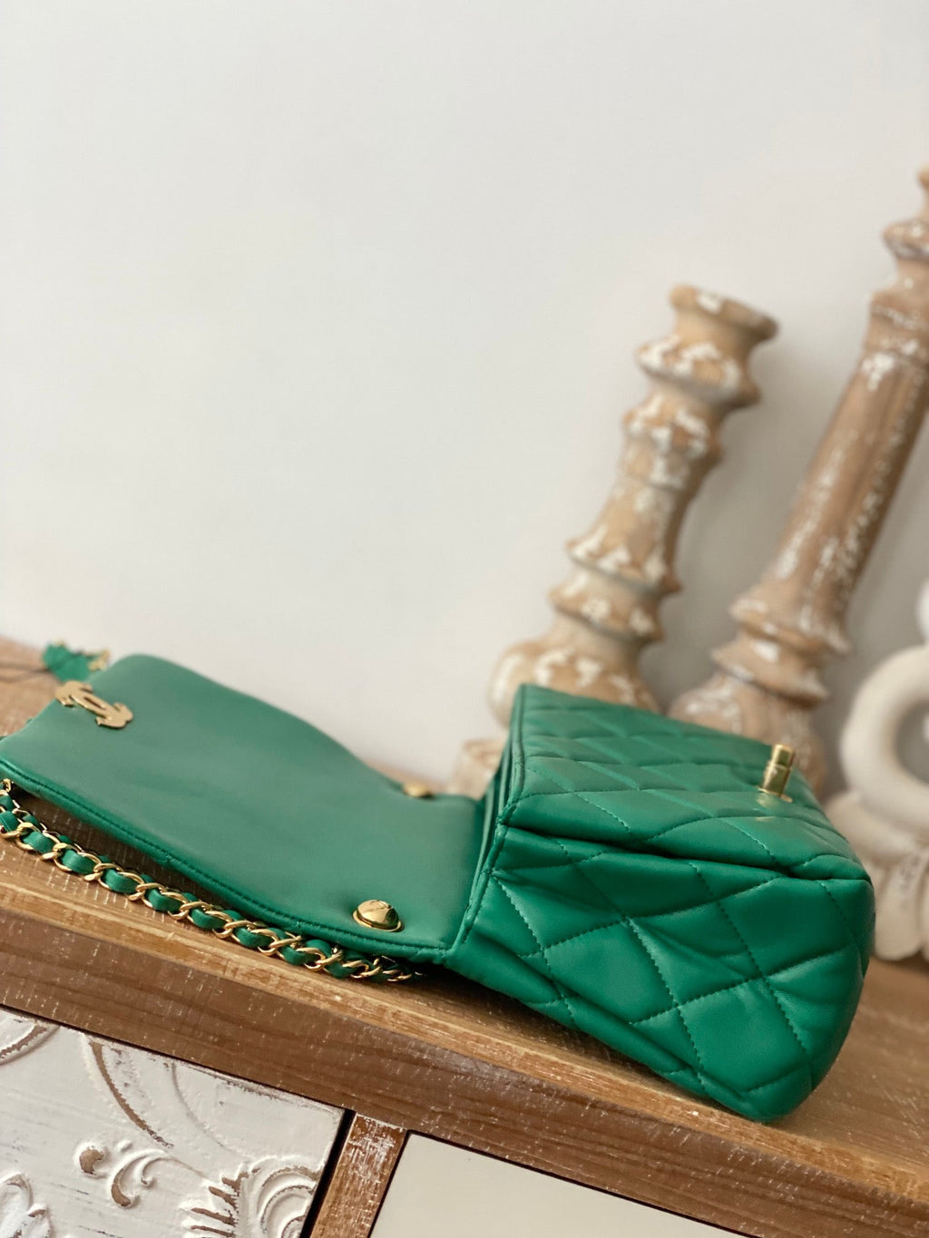 CHL - Large Flap Green Bag For Women 23LO/9in