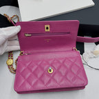 CHL - Small Flap Bag Gold Hardware Plum For Women Handbags, Shoulder Bags 7.5in/19LO AP2840