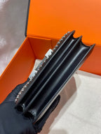 CONSTANCE CLOUTÉ BLACK BOX 24 IN BLACK CALFSKIN PALLADIUM HARDWARE