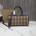 B-Berry - BB  Small 1983 Check LiNike Bowling Bag Blue/Brown For Women, Women’s Bags 9.1in/23LO