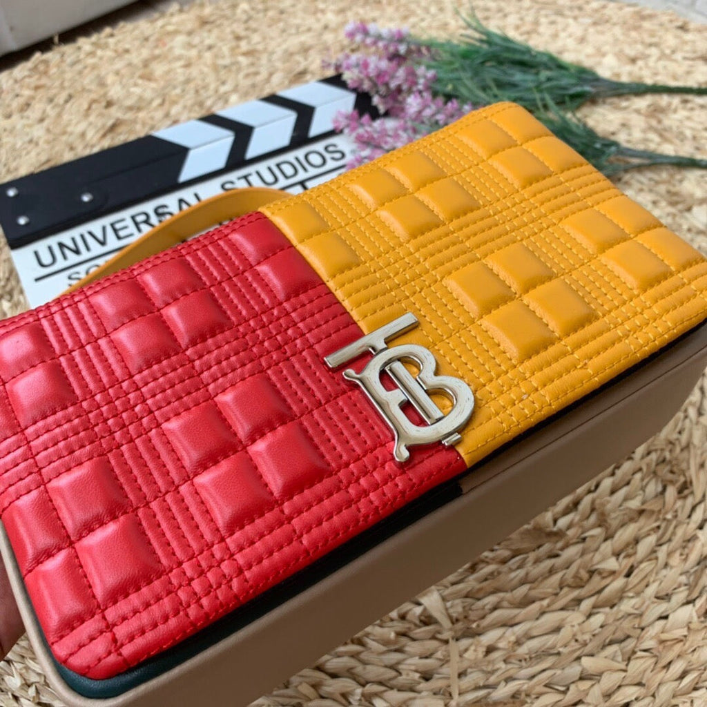 B-Berry - BB  Horseferry Print Quilted Small Lola Bag Monogram Red And Orange For Women, Bags 9in/23LO