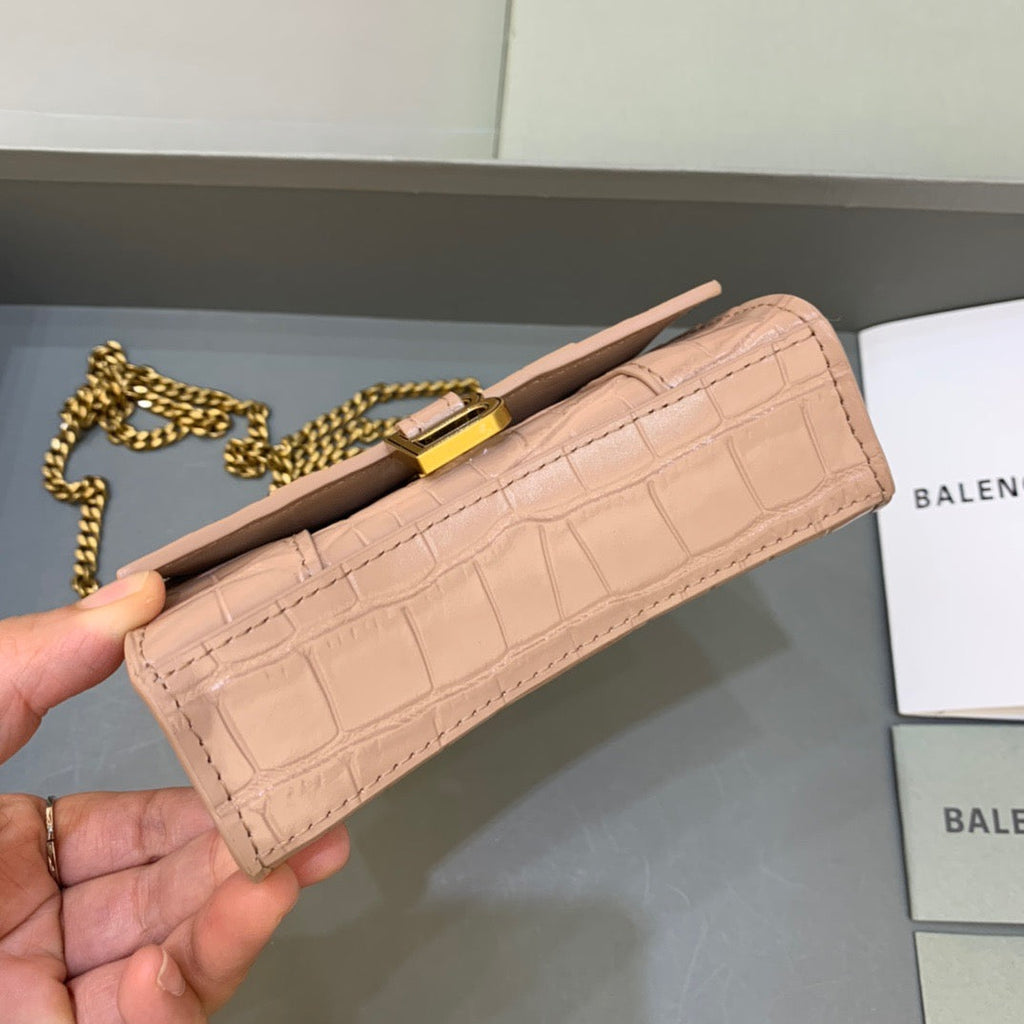BLN-Ciaga Hourglass Mini Handbag With Chain In Beige, For Women,  Bags 4.7in/12LO