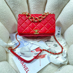 CHL - Large Flap Bag Gold Hardware Red For Women Handbags, Shoulder Bags 9.1in/23LO AS3367