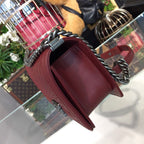 CHL -  Boy Handbag SilLusso Official - Hardware Burgundy For Women Bags, Shoulder And Crossbody Bags 9.8in/25LO A67086