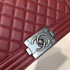 CHL -  Boy Handbag SilLusso Official - Hardware Burgundy For Women Bags, Shoulder And Crossbody Bags 9.8in/25LO A67086