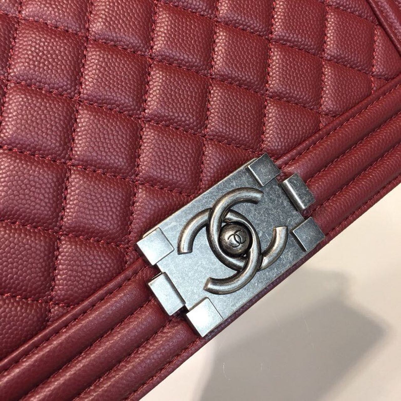 CHL -  Boy Handbag SilLusso Official - Hardware Burgundy For Women Bags, Shoulder And Crossbody Bags 9.8in/25LO A67086