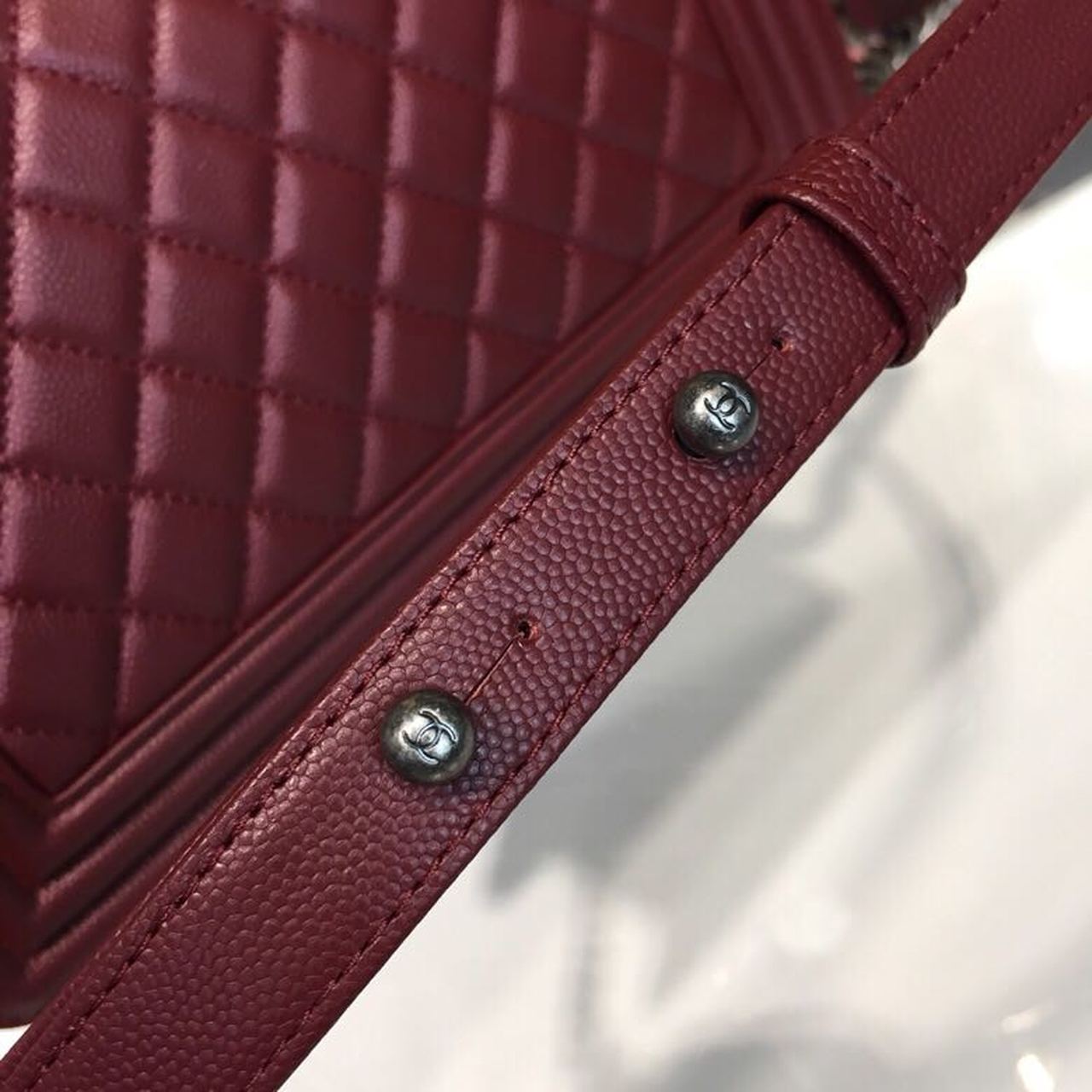 CHL -  Boy Handbag SilLusso Official - Hardware Burgundy For Women Bags, Shoulder And Crossbody Bags 9.8in/25LO A67086