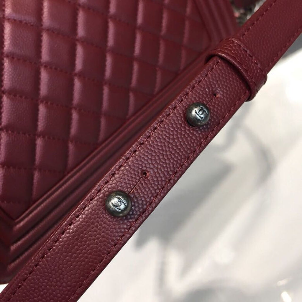 CHL -  Boy Handbag SilLusso Official - Hardware Burgundy For Women Bags, Shoulder And Crossbody Bags 9.8in/25LO A67086
