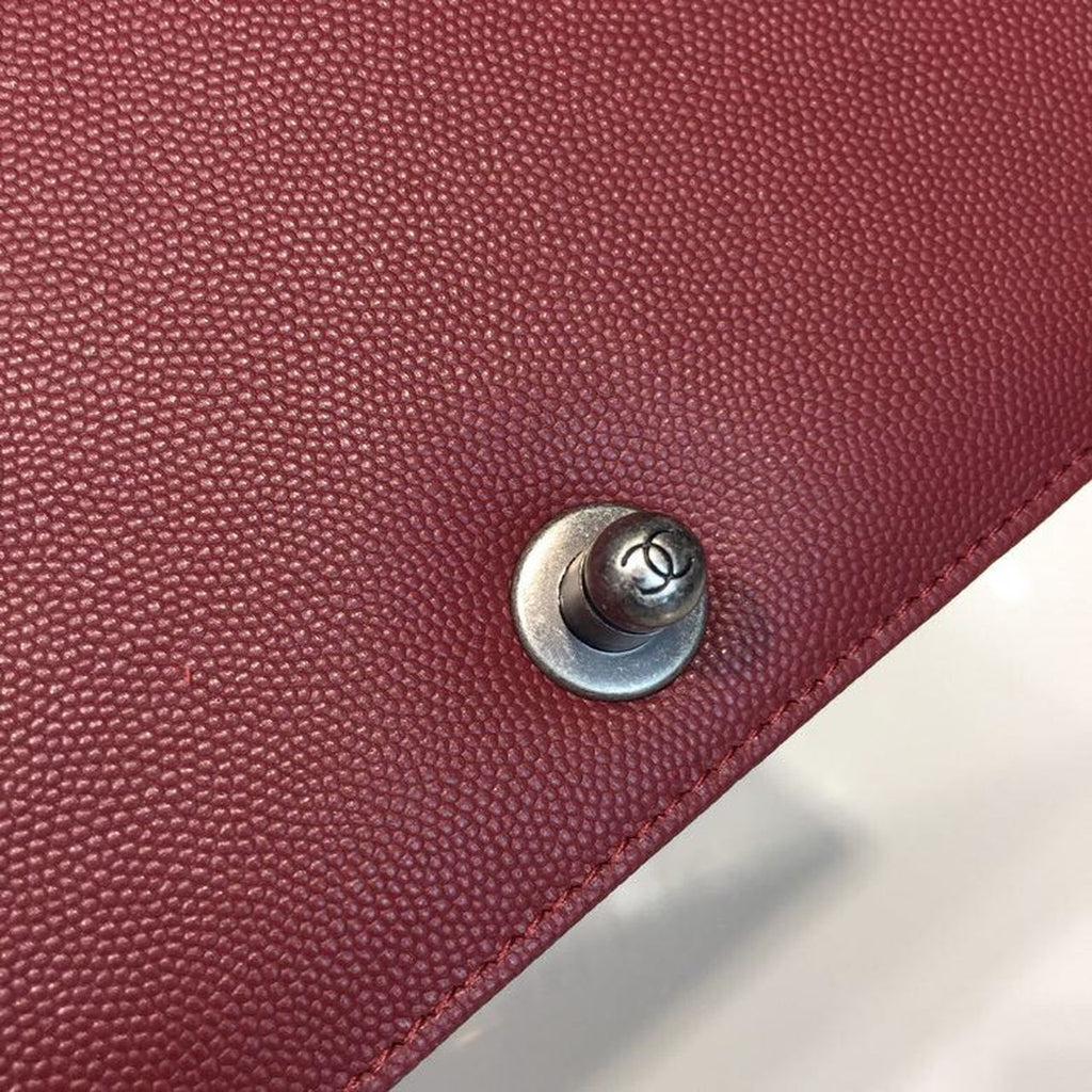 CHL -  Boy Handbag SilLusso Official - Hardware Burgundy For Women Bags, Shoulder And Crossbody Bags 9.8in/25LO A67086
