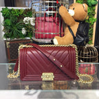 CHL -  Boy Handbag Gold Toned Hardware Burgundy For Women Bags, Shoulder And Crossbody Bags 9.8in/25LO A67086