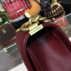 CHL -  Boy Handbag Gold Toned Hardware Burgundy For Women Bags, Shoulder And Crossbody Bags 9.8in/25LO A67086
