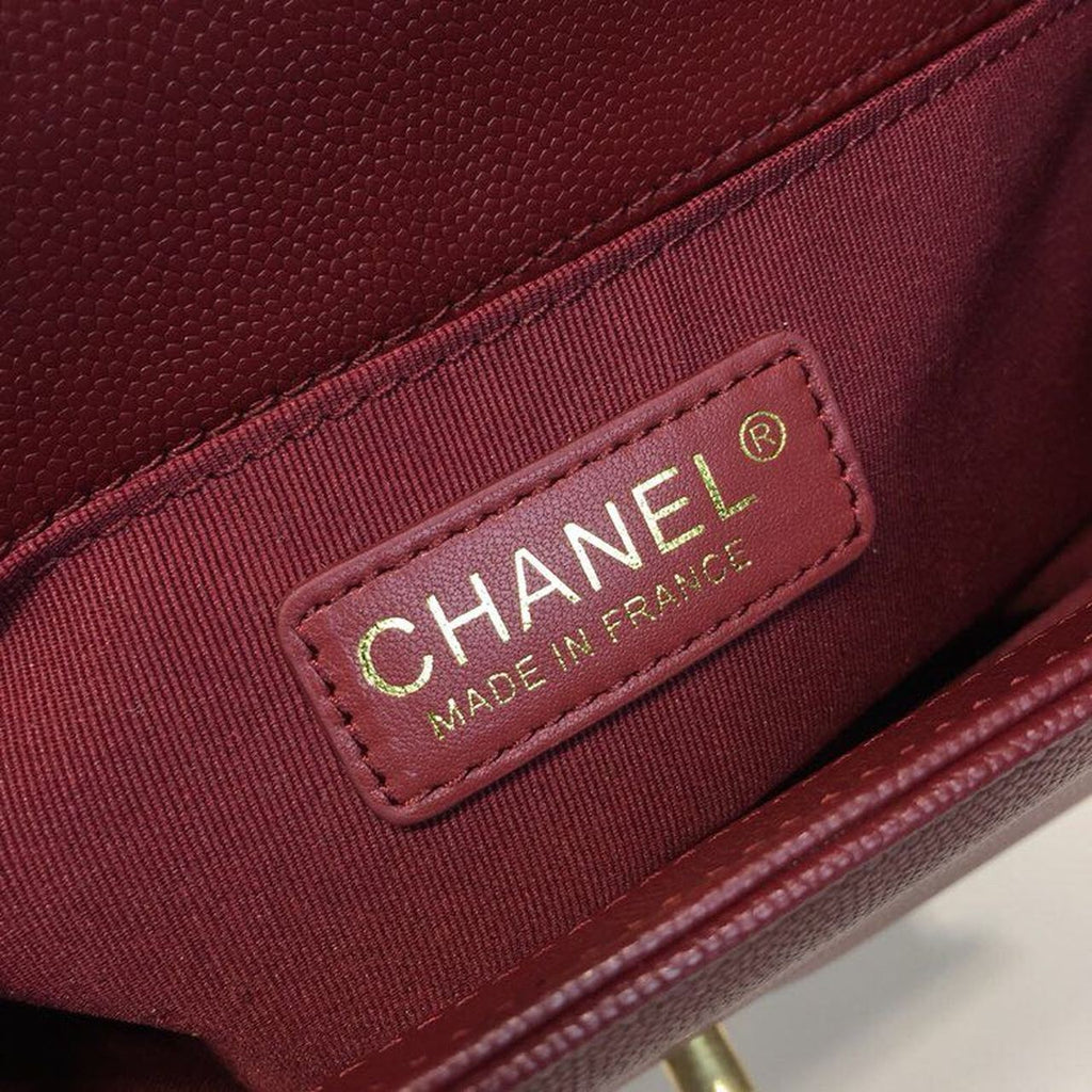 CHL -  Boy Handbag Gold Toned Hardware Burgundy For Women Bags, Shoulder And Crossbody Bags 9.8in/25LO A67086