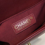 CHL -  Boy Handbag Gold Toned Hardware Burgundy For Women Bags, Shoulder And Crossbody Bags 9.8in/25LO A67086