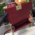 CHL -  Boy Handbag Gold Toned Hardware Burgundy For Women Bags, Shoulder And Crossbody Bags 9.8in/25LO A67086
