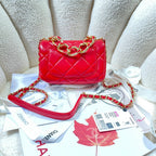 CHL - Mini Flap Bag Gold Hardware Red For Women Handbags, Shoulder Bags 6.7in/17LO AS3365
