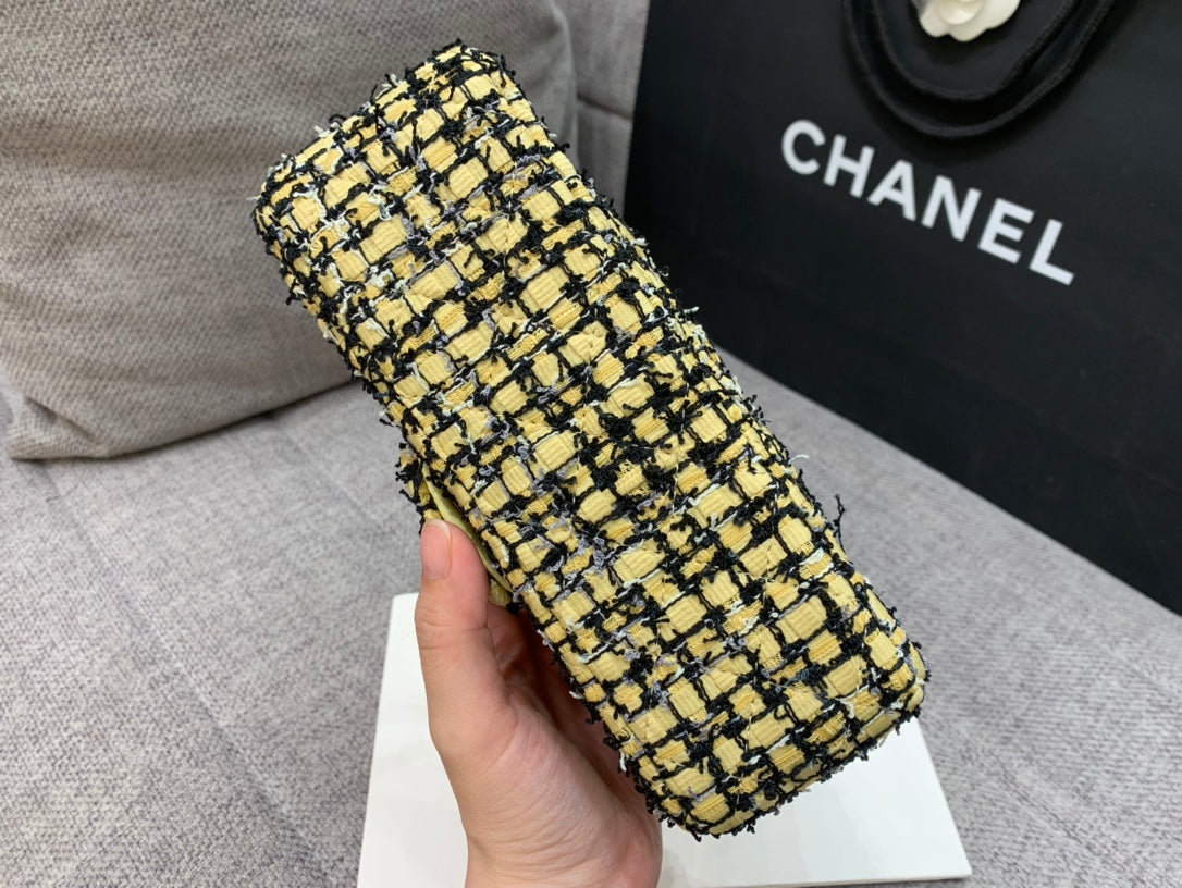 CHL - Mini Yellow Tweed Flap Bag For Women 20LO/7.5in