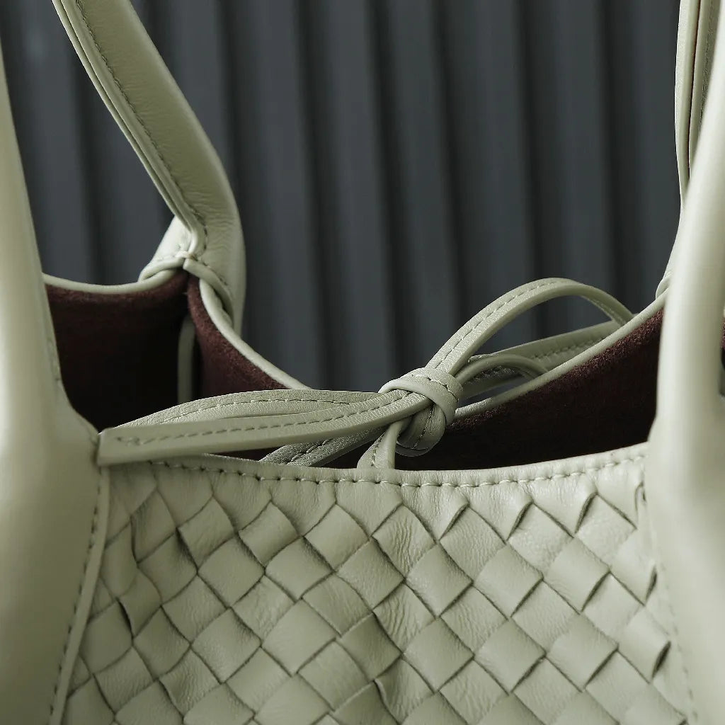 BV Pinacoteca Bag 43cm Travertine Intrecciato Calfskin & Suede
