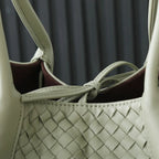 BV Pinacoteca Bag 43cm Travertine Intrecciato Calfskin & Suede
