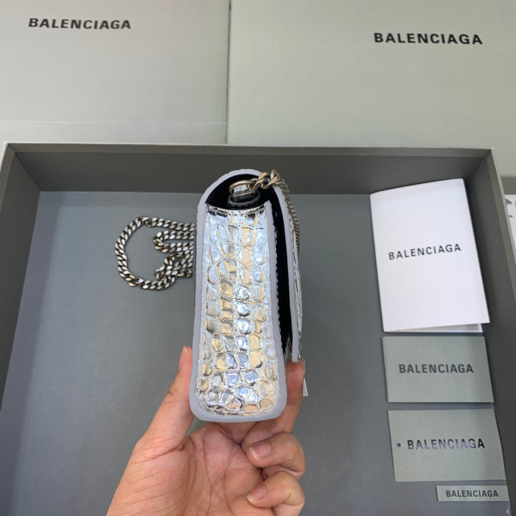 BLN-Ciaga Hourglass Wallet On Chain in SliTLM -, For Women,  Bags 7.6in/19LO 6560501S4CY8110