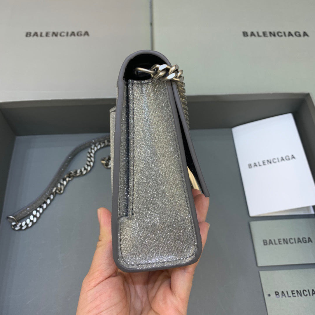 BLN-Ciaga Hourglass Wallet On Chain in Golden Gray, For Women,  Bags 9in/23LO