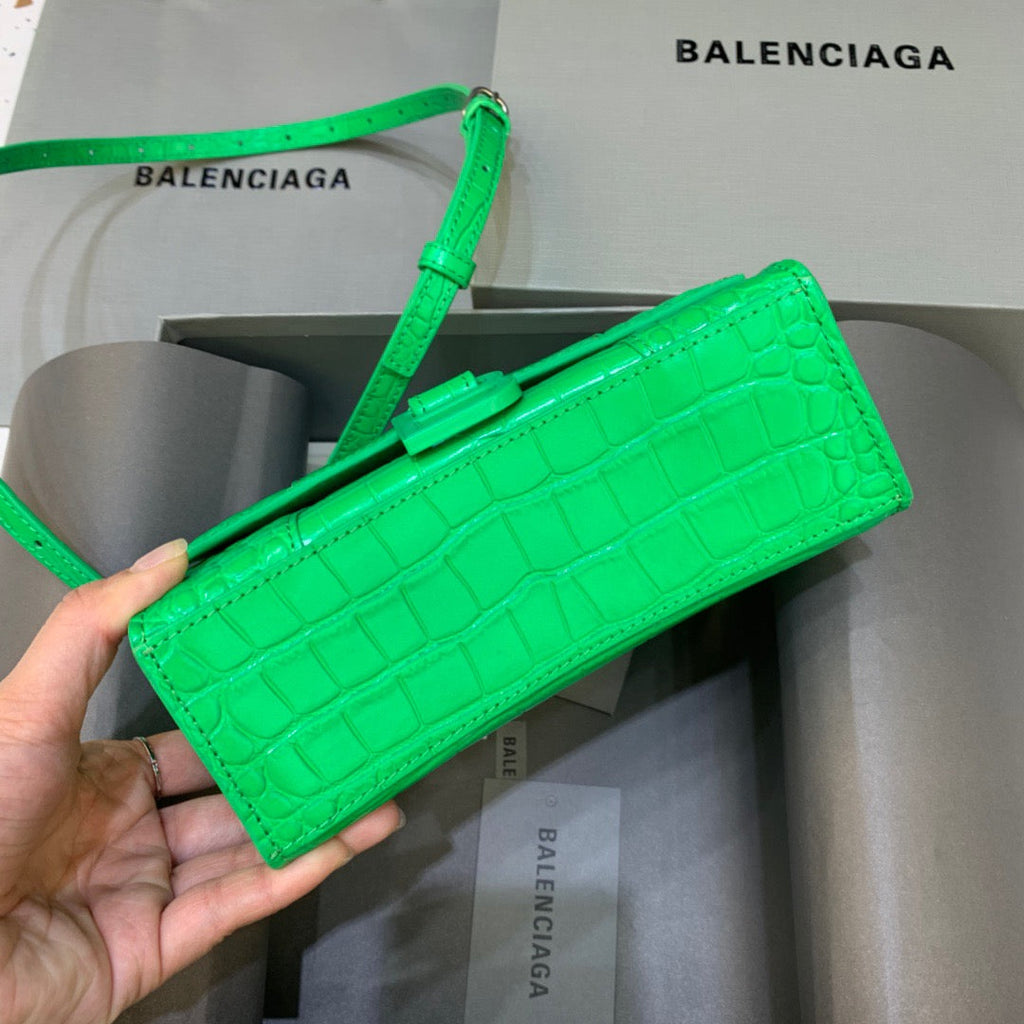 BLN-Ciaga Hourglass XS Handbag In Bright Green, For Women,  Bags 7.4in/19LO 5928331U6AK3809