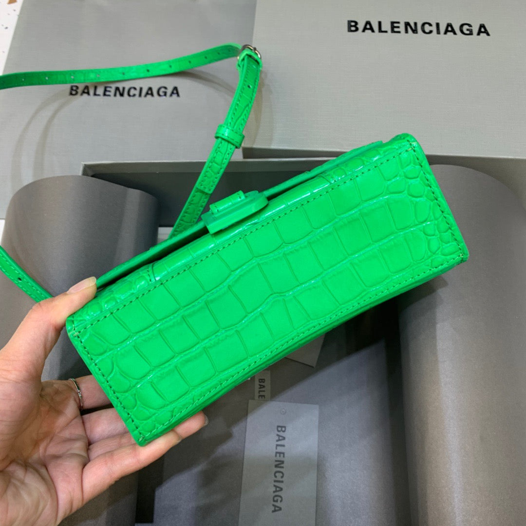 BLN-Ciaga Hourglass XS Handbag In Bright Green, For Women,  Bags 7.4in/19LO 5928331U6AK3809