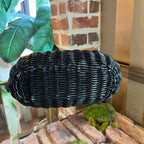 B-BERRY Wicker Basket Top Handle Bag